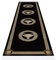 Premium Flur Teppich Läufer Teppichläufer in Schwarz Gold Mäander Amphore Muster mit Fransen Flur Schlafzimmer Wohnzimmer - Kurzflor Flauschig Antirutsch Seidenoptik 100% Viskose - 80x200 cm