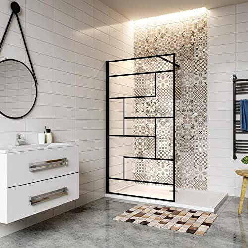 AICA paroi de douche 100x200cm paroi de douche à l'italienne en 8mm verre anticalcaire style moderne
