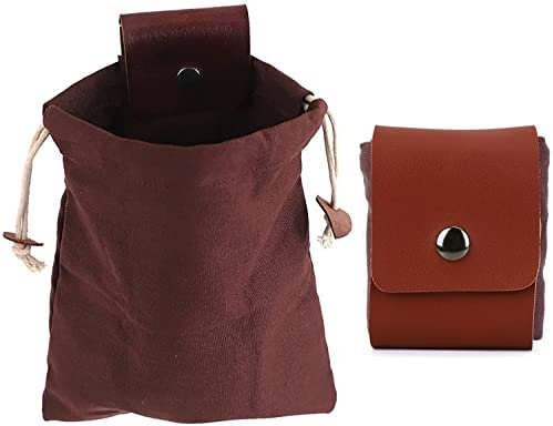 Bolsa de forraje Bushcraft Bolsas y bolsas Bolsa de forraje de lona encerada Bolsa de cuero plegable Bolsa de lona para acampar Bolsa de forraje manos libres al aire libre 21.5cm (marrón)