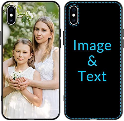 Naispanda Customised Phone Case for iPhone X Personalised Gifts Presents for Boyfriend Girlfriend Dad Mom Custom Photo Picture Text Phone Case Anti-Scratch Shock-Proof Soft TPU Phone Protective Cover
