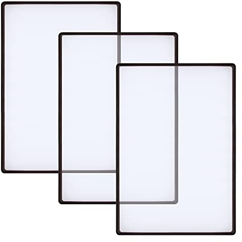 Keboyoe 3 Stück Vergröserung Leselupen Rechteckige Leselupe Lupe in Din Mittel Größe 3X Vergrößerung Linse Kunststff Leselupe Ganze Seiten Fresnel Lens Lupe für Senioren Lesen,Bücher,Landkarten