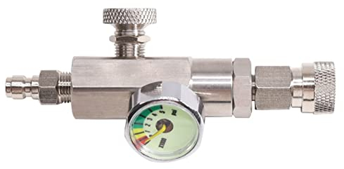 TUXING 4500Psi Pcp Paintball Zubehör PCP Luftpistole HPA Scuba Edelstahl Füllstation 8mm männlicher Schnellstecker und 8mm weiblicher Schnellstecker Ladeadapter mit 350Bar/5000Psi Gague