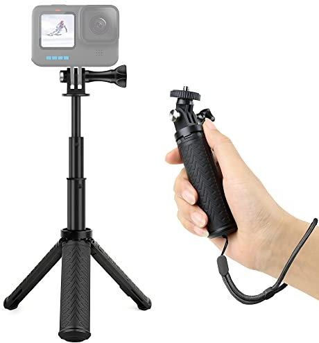 GEPULY Tragbarer Handgriff Stativ Ständer Selfie-Stick für GoPro Hero 11 10 9 8 7 6 5 4 3 2 1, Session, Fusion, Max Most Action Kamera, Griff, Stativ. Tand