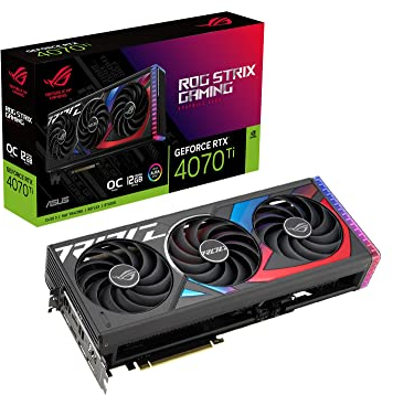 ASUS ROG Strix GeForce RTX 4070 Ti GDDR6X OC Edition Grafikkarte (NVIDIA DLSS 3, PCIe 4.0, 12GB Speicher, 2x HDMI 2.1a, 3x DisplayPort 1.4a, ROG-STRIX-RTX4070TI-O12G-GAMING)