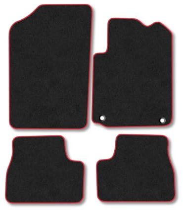 DS 3 (2016-2019) Carpet Car Mats | Red Edge Trim Tailored Fit Floor Mats Full Coverage Protection Accessories Easy Clean Anti Slip Made in the UK