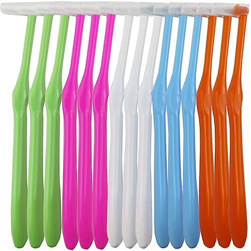 GXXMEI 15PCS Tuft Zahnbürste Tufted Brush End-Tuft Trim Zahnbürste Soft Trim Zahnbürste Einzel Compact Interdental Interspace Bürste für Detail Reinigung