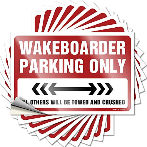 Autoaufkleber Wakeboarder Parking Only Lustiger Aufkleber 10 Stück Erwachsene Humor Aufkleber Hardhat Aufkleber und Aufkleber (Größe: 6 x 9 cm)