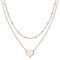 Philip Jones Rose Gold Plated Double Layered Heart Necklace