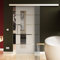 SoftClose/SoftStop Glasschiebetür 1025 x 2050 mm im 5Streifen-Design mit Lichtausschnitt Sadora® SlimLine-System komplett Laufschiene und Stangengriff beidseitig. ESG-Sicherheitsglas