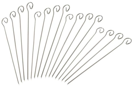 Fackelmann 9908250 Lot de 16 brochettes pour Barbecue, Acier Inoxydable, 21 cm