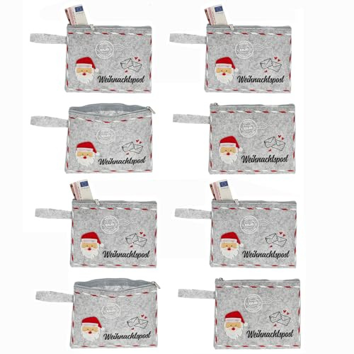 8 x Filztäschchen Weihnachten für Geldgeschenke - 15,5 x 12,5 cm