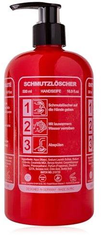 Seifenspender Schmutzlöscher in Feuerlöscher Form - Flüssigseife im Pumpspender, Seife Feuerwehr, Handseife Weihnachten, Wichtelgeschenk