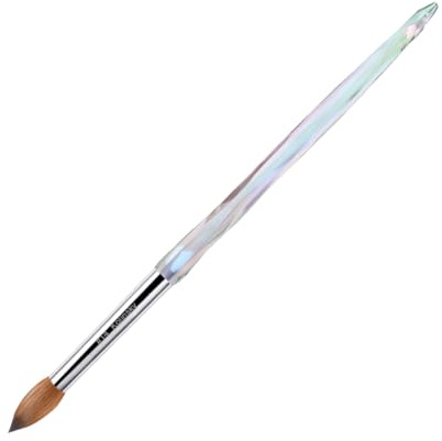 MakarttPro Kolinsky Crimp-Acryl-Nagelbürste für Acrylpulver und EMA-Monomer-Anwendung, hergestellt für professionelle Nageltechniker und Anfänger-Nagelstudenten, Größe #14