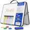 Nicpro Tableau blanc pliable effaçable à sec A3 avec support et poignée, 30 x 40 cm, tableau blanc magnétique double face avec stylos, aimant gomme, chevalet d'écriture portable pour enfants, dessin,