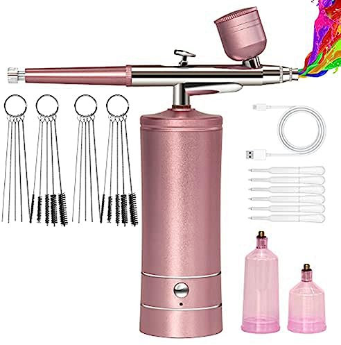 sunroot 1 set di compressori per aerografo senza fili ricaricabili per aerografo, colore rosa