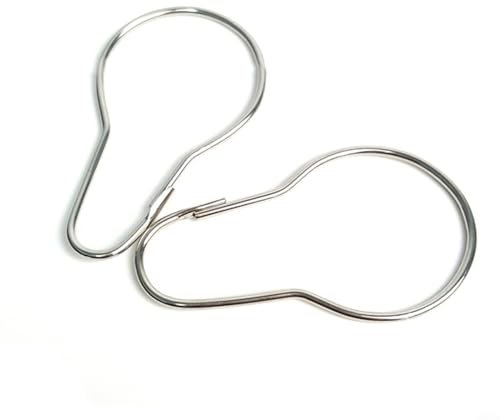 12 anelli doccia in acciaio, anelli per tende da doccia, ganci in lega di ferro e zinco