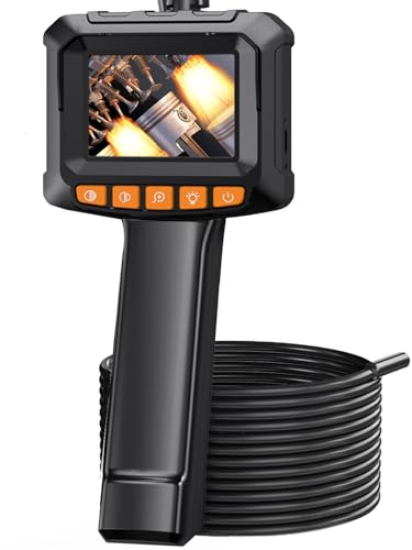 HOvicative Inspection Camera,2.4'' Screen 1080P HD Digital Borescope, Industrial Endoscope IP67 Waterproof with 7.9mm, Sewer Camera with 8 LED Lights,16.5FT Semi-Rigid Cable
