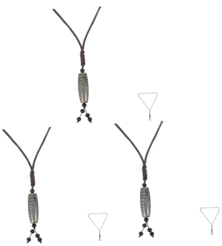 SAFIGLE 5stücke Tibetischer Amulettanhänger Halskette Mit Dzi-perle Ethnische Buddhistische Schmuck Für Frauen Für Besondere Anlässe Persönliches