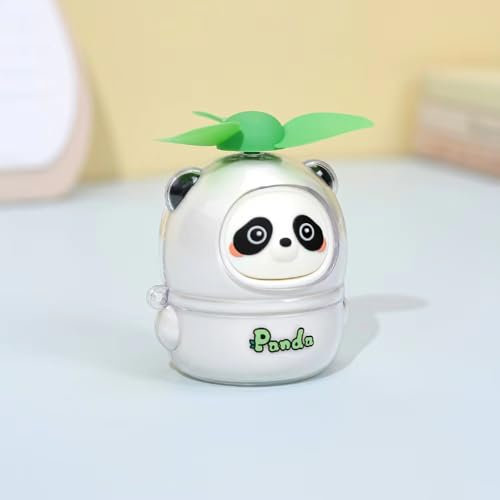 YZYOE Rechargeable Mini Panda Fan, Cute Animal Tabletop Decoration, Small Portable Fan for Desk, Bedside, Bookshelf, Car