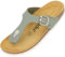 Palado Zehentrenner Damen Kos Matt – gefertigt in Spanien – weiche Veloursleder-Decksohle – mattes Obermaterial für dezente Eleganz Olive UK3,5 - EU36