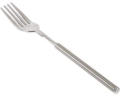 Tenedor Telescópico Extensible de Acero Inoxidable para Barbacoa, Cena, Postre, Cubiertos, Tenedor Retráctil, Largo, Extensible, 64 Cm de Largo para Suministros de Vajilla para