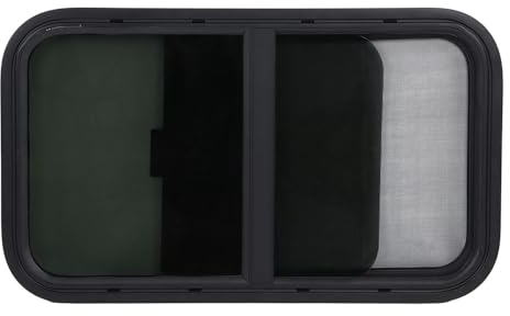 Leapiture 700 x 400 mm Wohnmobil-Fenster-Ersatz, runde Ecken, Rutsche mit Fenstergitter, Wohnmobil-Teile, Zubehör für Anhänger, Wohnmobile, Baufahrzeuge