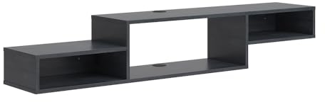 Vicco TV-Schrank Drive, Schwarz Beton, 150 x 26 cm mit offenen Regalen