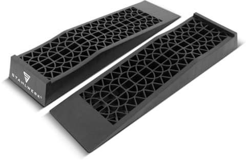 STAHLWERK Lot de 2 cales étagées GT-13 ST avec capacité de charge de 3 t - 700 x 200 x 78 mm - Cale de roue, rampe d'accès, cale d'équilibrage pour camping-car, caravane, caravane ou remorque