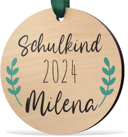 CHRISCK design Schulanhänger personalisiert für Schultüte & Schulranzen - Schultütenanhänger erster Schultag - Namensanhänger Schulkind 2025 - Einschulungsgeschenk Anhänger Mädchen & Jungen