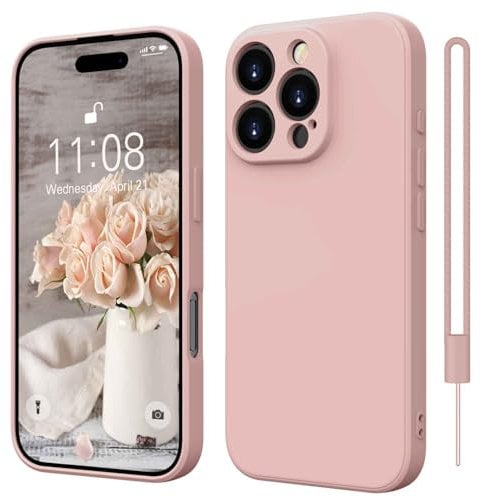ORDA for iPhone 16 Pro Max Case Silicone Camera Protection Ultra Slim Case Soft Gel 16 Pro Max Cover Rubber Lightweight Anti-Scratch Phone Case Compatible for 6.9 Inch Pink