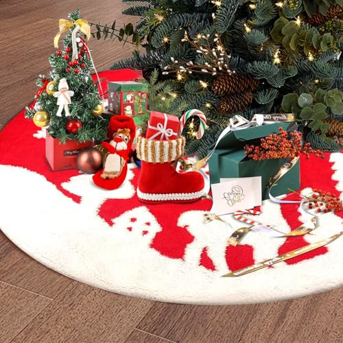 Weihnachtsbaum Rock, 36inch/90cm Weihnachtsbaum Sockel Abdeckung für Weihnachtsdekorationen & Neujahr Party Holiday Home Dekorationen (Elch Schneeflocke)