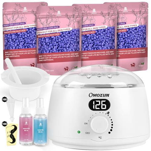 Waxing Set Wachs Haarentfernung Maschine: Wachswärmer Gerät mit LED-Digitalanzeige - Rein Natürlicher Wachsmaschine zur Enthaarungswachs - Warmwachsgerät Geeignet für Nasenhaar Wachs (Weiß)
