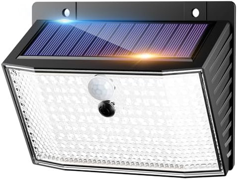 nipify Solar Bewegungsmelder Außen, 168LED Solarlampen Aussen, 3 Modi IP65 Wasserdicht Solarleuchte Wandleuchte, Solarstrahler Aussenleuchte für Wand Outdoor Garten Hauswand
