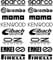 2 x Kit di adesivi Sponsor per Auto Moto Racing in Vinile Fustellato Sport Tuning Realizzati in Vinile Polimerico Esterno Resistente al Calore e al Freddo Ref 001 (Nero