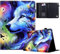 Mldjomid Custodia Tablet per 7 Kindle Fire 7 2015/2017/2019 Cover Protettiva, Cover Flip in Pelle PU con Slot per Schede e Funzione Stand Cover Magnetica per Amazon Kindle Fire 7, Lupo Stellato