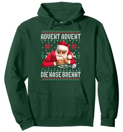 ADVENT ADVENT DIE NASE BRENNT X XMAS White Christmas Santa Pullover Hoodie
