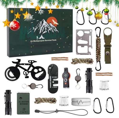 Adventskalender 2024 Für Männer, Survival Kit Weihnachtskalender 2024 Adventskalender Weihnachten Survival Tools Adventskalender Survival Kit Adventskalender Survival Ausrüstung