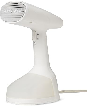 Amazon Basics Vertical Handheld Clothes Steamer, Turbo Extreme Steam, No Ironing Board Needed, 1500W, White