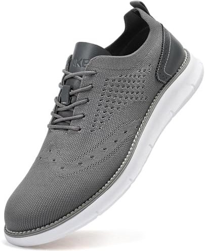 SVNKE Homme Ville Chaussure Business Chaussures à Lacets Comfort Respirant Affaires Léger Dressing Oxford pour Hommes Costume Mariage Gris 43.5
