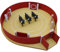 AMBIENTS ARTESANIA Plaza de Toros para Playmobil Mini Artesanal – Completa con Arena, Burladeros y Toritos Incluidos - Madera de Calidad - Hecho a Mano por Artesanos Profesionales