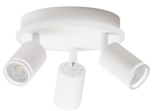LVWIT Deckenstrahler 3 Flammig Weiß, LED Deckenleuchte Schwenkbar, Rund Deckenspot mit unteres Glühen, GU10 Spots Drehbar Deckenlampe für Wohnzimmer, Küche, Schlafzimmer (Ohne Leuchtmittel)