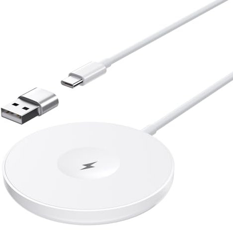 Cargador Inalámbrico Magnético, 15W Cargador Inalámbrico Rápido Compatible con iPhone 16/15/14/14 Plus/14 Pro/14 Pro Max/13/13 Mini/13 Pro/13 Pro Max/12/12Pro/AirPads Pro/2/3/Apple Watch 8/7/6