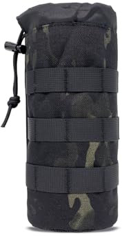 Poche de Cruche à Eau Militaire Molle Porte Gourde Porte Bouteille Molle en Réglable RandonnéE Accessoires Poche de Cruche à Eau Militaire, pour L'extérieur Marche Camping (Camouflage)