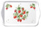 Ambiente Tablett 13x21cm Melamin mit Erdbeeren Motiv - zum Dekorieren & Servieren - kleines Serviertablett für Kaffee Tee Frühstück - Tischdeko Sommer Garten Küche - Dekotablett Früchte Weiß Rot