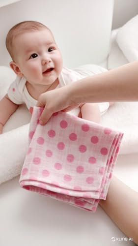 Homeable Baby Mullwindeln – 5er Pack 70x70 cm aus 100% Baumwolle – Weiche & Atmungsaktive Musselintücher für Neugeborene-Parent (Rosa)