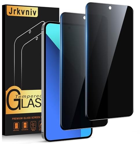 Jrkvniv Protector Pantalla de Privacidad para Xiaomi Redmi Note 13 4G/5G Cristal Templado Antiespia Protectora Vidrio Película Dureza 9H Antiarañazos Sin Burbujas Privacy Screen Protection,2 Piezas