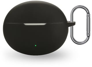 For OnePlus Buds 4 Wireless Earbuds,daunke Soft Silicone Protective Cover,Skin Case with Carabiner,Full Protection,Black
