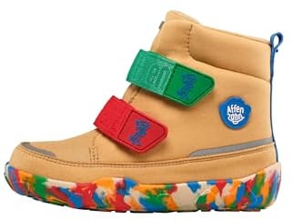 Affenzahn Winterstiefel Vegan Comfy warm gefüttert, wasserdicht mit Kletterverschlüssen, Größe 21-32 Affenzahn 10 Jahre - Beige, 33