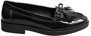 Yours - Patent Fringe Loafers in Wide E Fit & Extra Wide Eee Fit - Women's