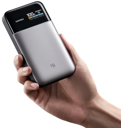 CUKTECH 15 Air [CCC Certified] Power Bank 15000mAh 100W Max Totale, Caricatore Portatile con Display TFT Powerbank Ricarica Rapida Batteria Esterna per iPhone17/ 16, Samsung, Xiaomi, MacBook Air